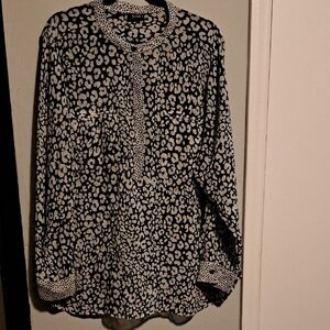 Stylish Black and White Women's Top 2XL